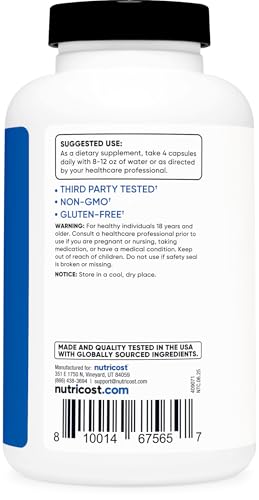 Nutricost Creatine Monohydrate 3,000mg, 180 Capsules (750mg Per Capsule) | Gluten Free, GMO-Free