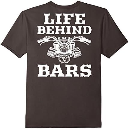 Mens Life Behind Bars Motorcycle Biker Tshirt on Back XL Asphalt