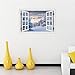 3D Fake Window View Winter White Snow Tree Wall Stickers Art Decals Mural