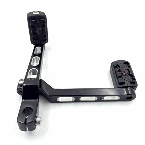 HTT Group Motorcycle Black Zombie Shifter Footrest Foot Pegs with Heel/Toe Shift Lever For Harley Electra Glide Trike Tri Street Glide Road Glide