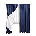 Amazon Basics Room Darkening Blackout Window Curtain with Rod Pocket and Tie Back, 52 x 84 Inches, Navy Blue - Set of 2
