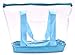 Handy Laundry Clear Tote Bag - Zipper Closure, Long Shoulder Strap, Fabric Trimming. (Teal)