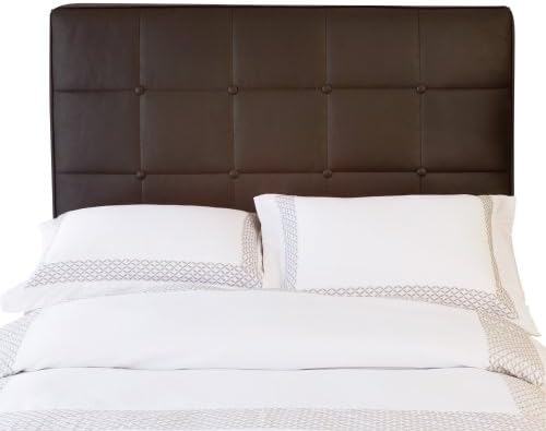 BackDrop Tufted Faux Leather King Headboard, Chocolate