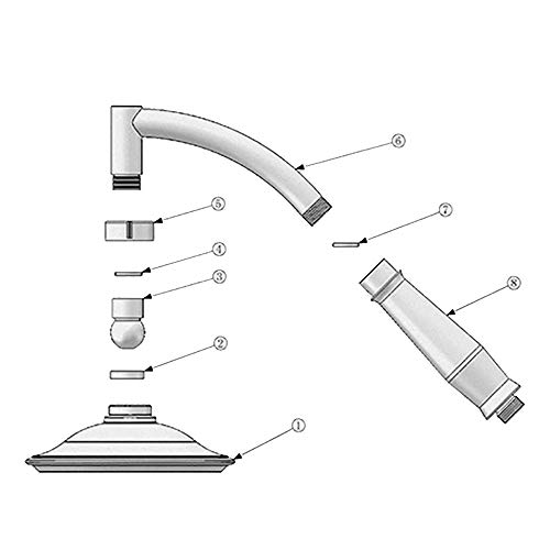 Rain Showerhead Stainless Steel Adjustable Extension Arm High Pressure Shower Head 22x22cm Square Ultra Thin Rainfall Bath Shower for Home Bathroom (Silver)