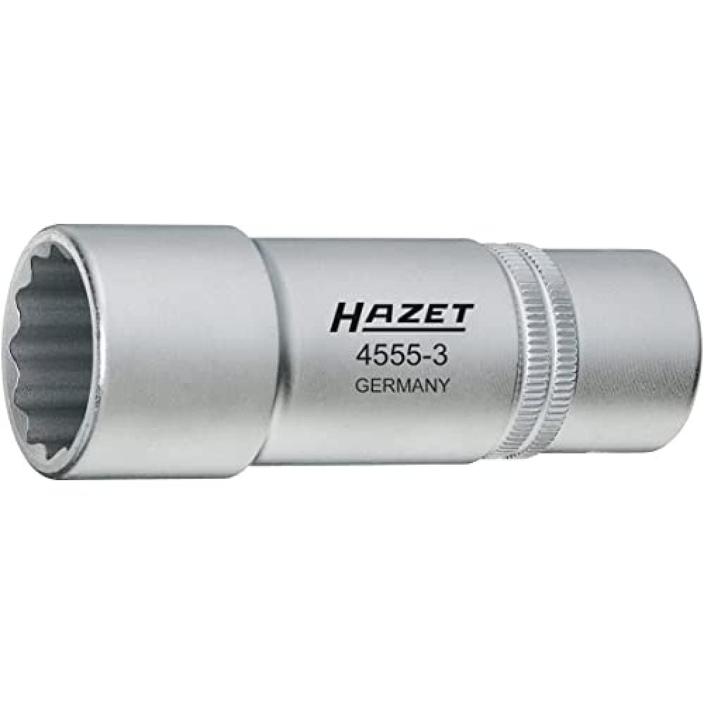 HAZET 4555-3 82 mm 12-Point Profile Injection Nozzle Socket - Chrome-Plated