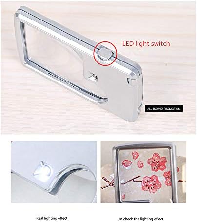 Double multiple portable LED light reading magnifier with reading glass for old people