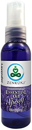 Lavender Essential Oil SPRAY - All-Natural Water-Based Body Mist & Room Freshener Spray by Zenkuki Essentials - 60mL