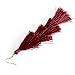 ELEARD Tassel Earrings Tiered Thread Tassel Dangle Earrings Statement Layered Tassel Drop Earrings (wine red)