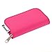 Foxnovo 22-Slots SD SDHC MMC CF Micro SD Memory Card Holder Pouch Case Zippered Storage Bag Protector (Rosy)