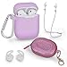 Airpods Case, Filoto Airpods Accessories for Apple Airpods 2&1 Charging Case Protective Silicone Cover with Keychain/Strap/Earhooks/Storage Carrying Bag, Best Gift for Girls & Women, Glittery Pink primary