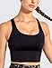 CRZ YOGA Strappy Sports Bras for Women Longline Wirefree Padded Medium Support Yoga Bra Top Black Sthumb 3