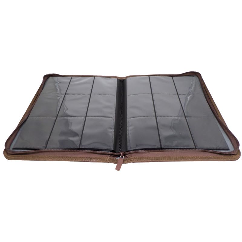 docsmagic.de Premium Pro-Player 9-Pocket Zip-Album Brown - 360 Card Binder - MTG - PKM - YGO