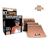 KT TAPE Original Cotton Elastic Kinesiology Theraeputic Tape - 20 Pre-Cut 10" Strips, Beige