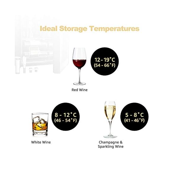 Wine-Refrigerator-28-Bottle-Compressor-Refrigerator-Freestanding-Wine-Cellars-Digital-Touch-Display-UV-Protective-Finish-Auto-Defrost-with-Wine-Aerator-Pourers-Black