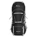 MOUNTAINTOP 70L Internal Frame Backpack Camping Backpacking Hiking Backpack for Men Women with Rain Cover,Black