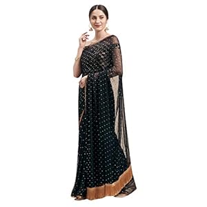 Womanista Women’s Jacquard Georgette Saree with Blouse