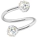 16 Gauge Ferido Crystal Ball Spiral Twister Ring (Eyebrow, Belly Ring, Nose and Ear),16 Gauge 1/2"