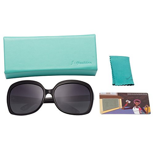LianSan Oversized Womens Sunglasses Polarized uv Protection Simple Sunglasses LSP301(black frame gradient black lenses)