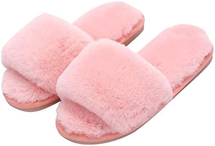 Home Slippers Fluffy Open-Toe Women Kids Fashion Indoor Outdoor Fur Slide