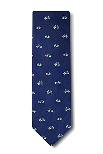 Men's Microfiber Navy Blue Bicycles Bike Cycling Necktie Tie Neckwear