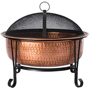 Amazon Com Titan 40 Solid 100 Copper Fire Pit Bowl Wood