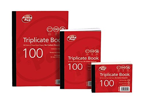 Pukka Pads 105x130mm Plain Ruled Triplicate Book (Pack of 5)