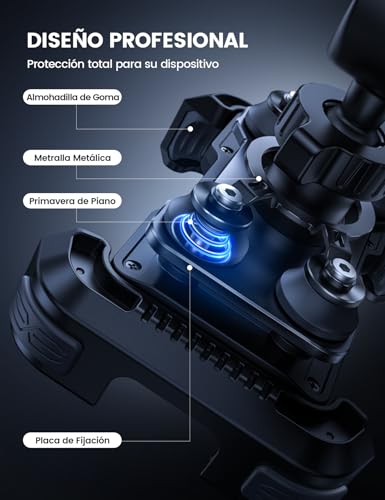 Lamicall Porta Celular para Moto Bicicleta - Antivibración [Dual Vibración Amortiguador] Soporte Celular Bicicleta con Mejorado Monturas de Manillar,para iPhone 15 Pro MAX 16 17 Pro, 4.7-6.7" Celular