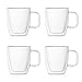 SKÖN Double Walled Borosilicate Crystal Clear Glass Mug (12oz; Set of 4) - Holiday Offer