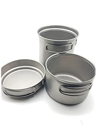 Juego de 3 ollas y sartenes de titanio   2,4 L