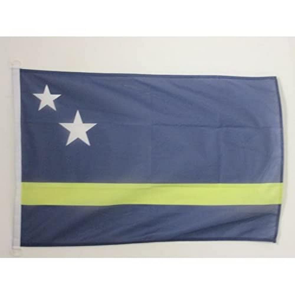 AZ FLAG - Curaçao Nautical Flag - 18'' x 12'' - For Outdoor and Boat - Curaçaoan Banner Knitted Polyester with Two Plastic Rings - Vivid Colors - 12x18 in - 45x30 Cm — image 1
