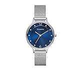 Skagen Women's 30mm Anita Silvertone Bracelet Watch with Dark Blue Dial