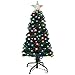 Holiday Essence Pre Lit Christmas Tree 4 Ft - Artificial Xmas Tree with Prelit LED Multi Color Lights, Star Tree Topper, Changing LEDs, 120 Full Hinged Tips, Metal Stand, UL Listed