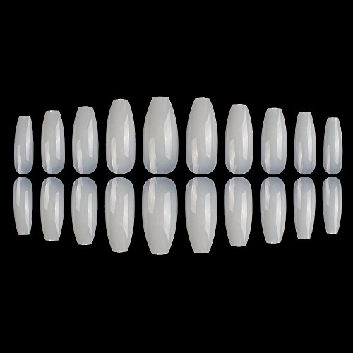 Coffin Nails 600PCS Fake Nails Long BTArtbox Ballerina Nails Full Cover Artificial Nails Natural 10 Sizes