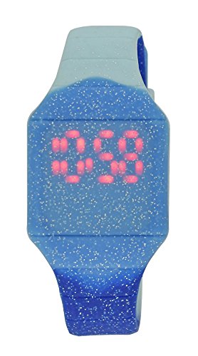 Moulin Girls LED Touch-Activated Glitter Silicone Watch Multi-Blue #03088.77298