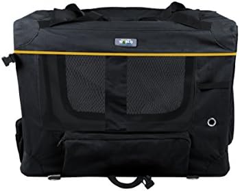 Durable Den Soft Dog Crate: Waterproof Double Strength Denier Oxford Nylon Shell & Super Strong Mesh Rollup Windows with Bonus Waterproof Pet Bed
