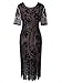 Vijiv Women Vintage 1920s Dresses Floary Beaded Cocktail Flapper Dress with Sleeves Gatsby Party