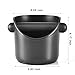 Coffee Knock Box Espresso Knock-Box - CAFEMASY Knock Box Mini for Barista Coffee Grind Knock Box Anti-slip Espresso Dump Bin Grind Waste Bin (Black)