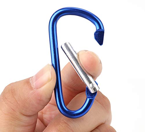 Faswin 45 Pack 2 inch Carabeaner Multicolor D Shape Buckle Pack - Aluminum Carabiner for Home, Rv, Outdoor, Camping, Fishing, Hiking, Traveling and Keychain - Thumbnail 2