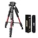 JOILCAN 65” Camera/Tablet/Phone Tripod, Aluminum Lightweight Tripod Stand 11 lbs Load with Universal Phone/Tablet Mount,2PC Quick Plates for Cannon Nikon Camera,IPAD and iPhone(Red)