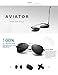 LUENX Men Women Aviator Sunglasses Polarized Shades Flexible Spring Hinge with Accessories - Black Lens 60MM