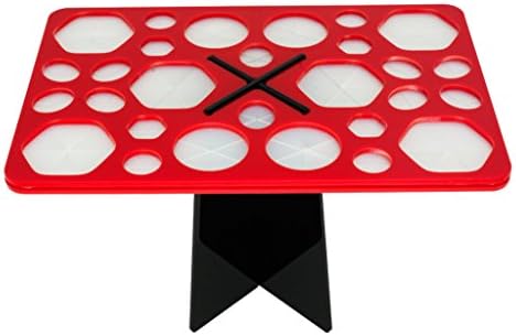 GreatStyler 28 Mix Size Cosmetic Makeup Brushes Holder Nail Art Brushes Drying Rack Collapsible Brushes Cleaner Air Drying Tree Tower Organizer (Red)