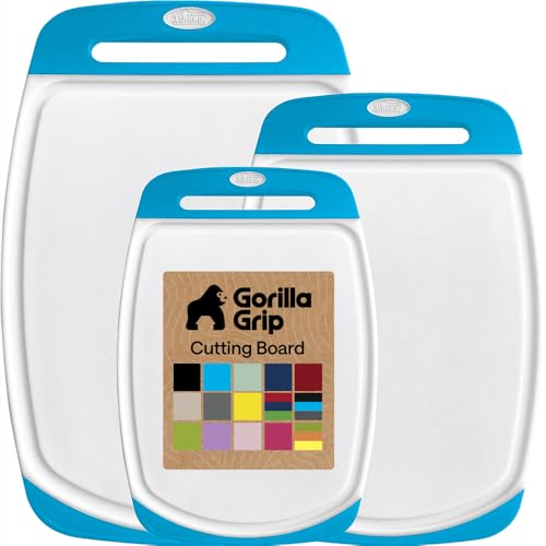 Gorilla Grip Cutting Board Set Aqua