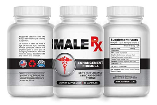 Male RX Pro- Male Enhancement Pills for Fast Growth- Enlargement Supplement Made for Men- Fast Acting and Side Effect Free- Increase Male Size and Add Inches Fast- 60 Caps