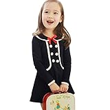 Weixinbuy Kid Girl's Cotton Preppy Style Long Sleeve Pullover Coat Dress