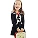 Weixinbuy Kid Girl's Cotton Preppy Style Long Sleeve Pullover Coat Dress