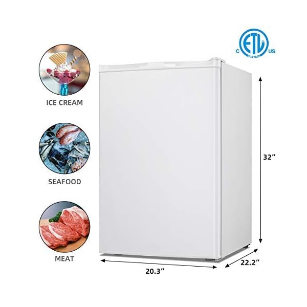 R.W.FLAME Mini Freezer Countertop, Energy Saving 3.0 Cu.ft Single Door