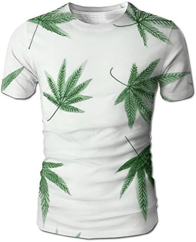 Men's T Shirts 3D Digital Full Print Green Plants Design Casual Short Sleeves