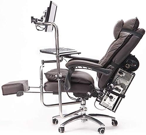 YJA Ergonomic Gaming Office Chair High Back Racing Style Armchair Reclining Design Height Adjustable with Footrest and Lumbar Recliner (Color : Black)