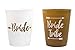 14 Bride and Bride Tribe Bachelorette Party Cups, Bridal Shower Cups for Bachelorette Party, Bridal Shower - White and Gold, 16 Ounces