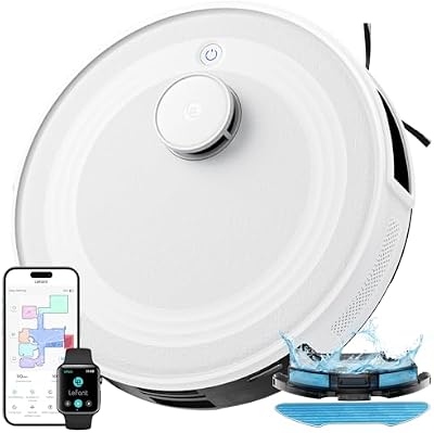 Aspirador robô M2 e esfregão com mapeamento 3 em 1, sucção potente de 6000 Pa, navegação dtoF mapeamento inteligente, limpeza personalizada, 140 min de autonomia, WiFi/App/Alexa/i Watch, 2.4G e 5G